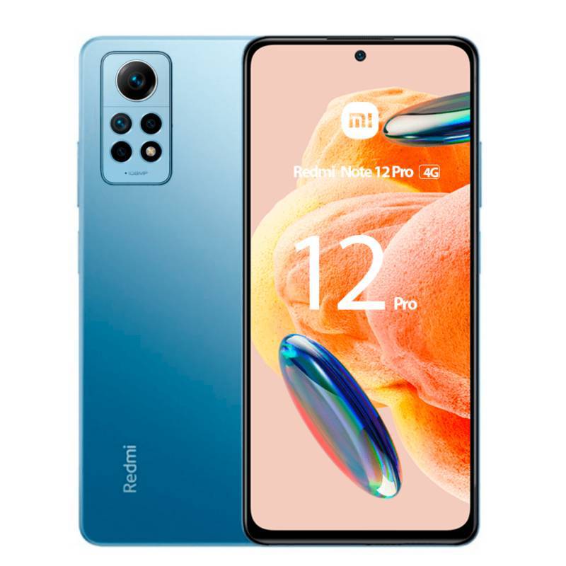 Celular Xiaomi Redmi Note 12 Pro 4G 256GB, 8GB ram, cámara principal 108 + 8 + 2 + 2MP, frontal 16MP, 6.67", azul